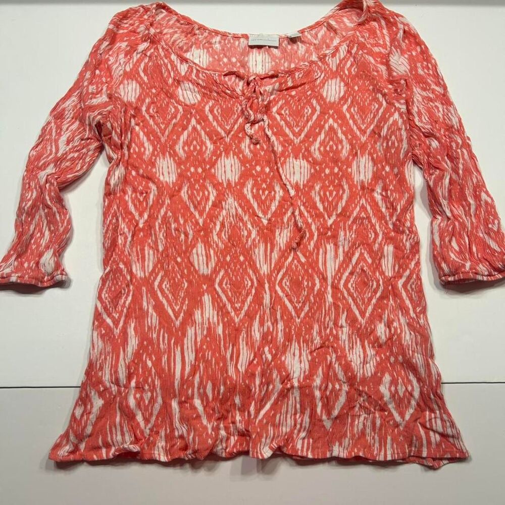 New york company Women's Orange and White Blouse